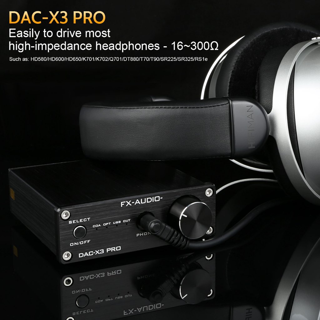 Fx-Audio DAC-X3PRO ASRC USB STM32 ES9023 อินพุต NE5532 USB Coaxial Optical AUX 24Bit 96KHz DC12V 1A 