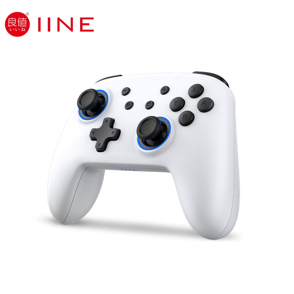 Iine Samurai White PLUS จอยควบคุม แบบไร้สายบลูทูธ ควบคุมอัตโนมัติ สําหรับ Nintendo Switch