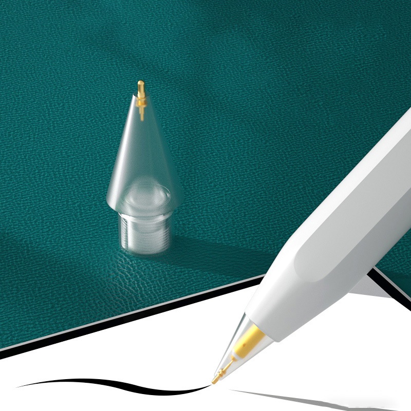 ปลายปากกาสไตลัส ทองเหลืองใส ติดตั้งง่าย แบบเปลี่ยน สําหรับ Apple Pencil Gen 1/2