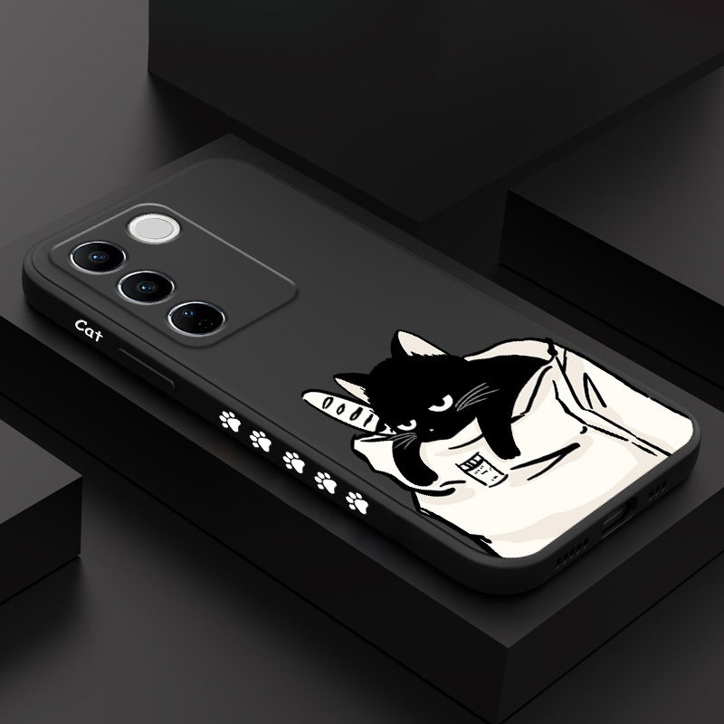 ขนมปังแมวเคสโทรศัพท์สําหรับvivo V50 V40 V30 V29 V29E V27 V27E Pro Lite 5Gซิลิโคนเหลวรอบการป้องกัน