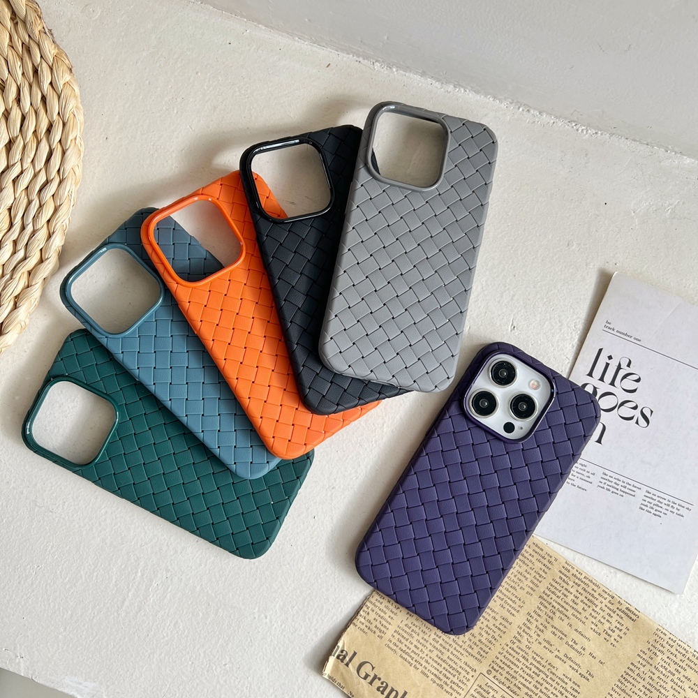 เคสโทรศัพท์มือถือ TPU นิ่ม แบบบางพิเศษ ลายสาน 3 มิติ สําหรับ iPhone 16 15 14 12 13 Pro Max 15 Plus