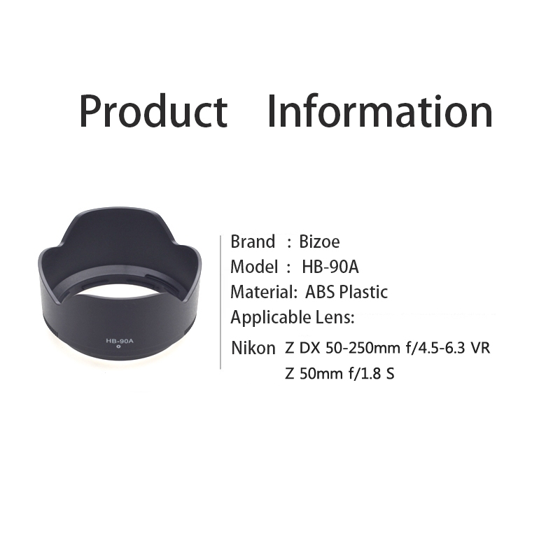 HB-90A per Nikon Z DX 50-250mm f/4.5-6.3 VR 62mm HB90A Paraluce in