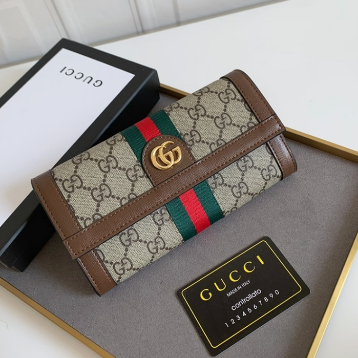 【 Box 】 Gucci กระเป๋าสตางค์ หนังแท้ ใบยาว สําหรับผู้หญิง