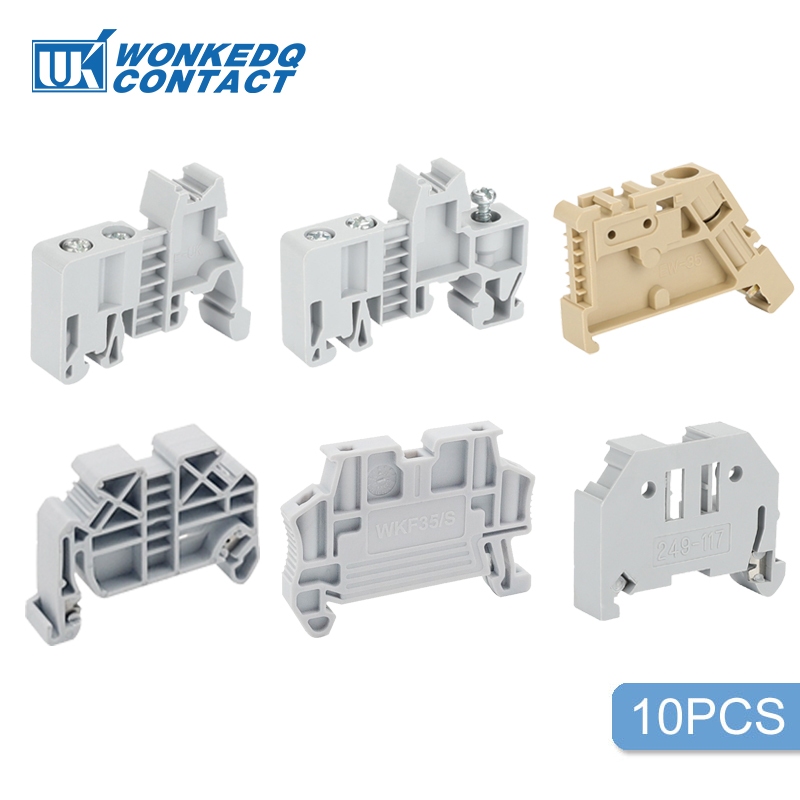 10 ชิ้น End Bracket/Stop E/UK,E/UK-2,EW35,WKF35,249-117 สําหรับ 35 มม.กว้าง DIN Rail Terminal Block 