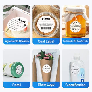 Clabel ฉลากความร้อน 40x30 มม. แกนกลาง 40 มม. สำหรับเครื่องตั้งโต๊ะ ป้ายราคา สินค้าทั่วไป ไม่กันน้ำ