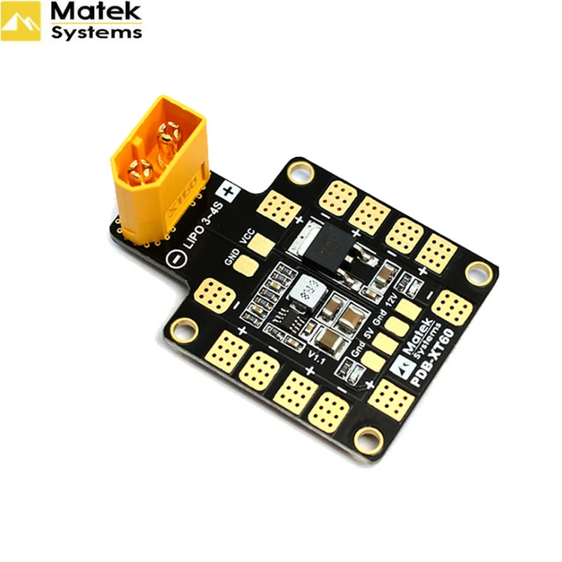 Matek Systems โมดูลกระจาย PDB 3A XT60 พร้อม Double BEC 5V 12V สําหรับเครื่องบินบังคับ FPV