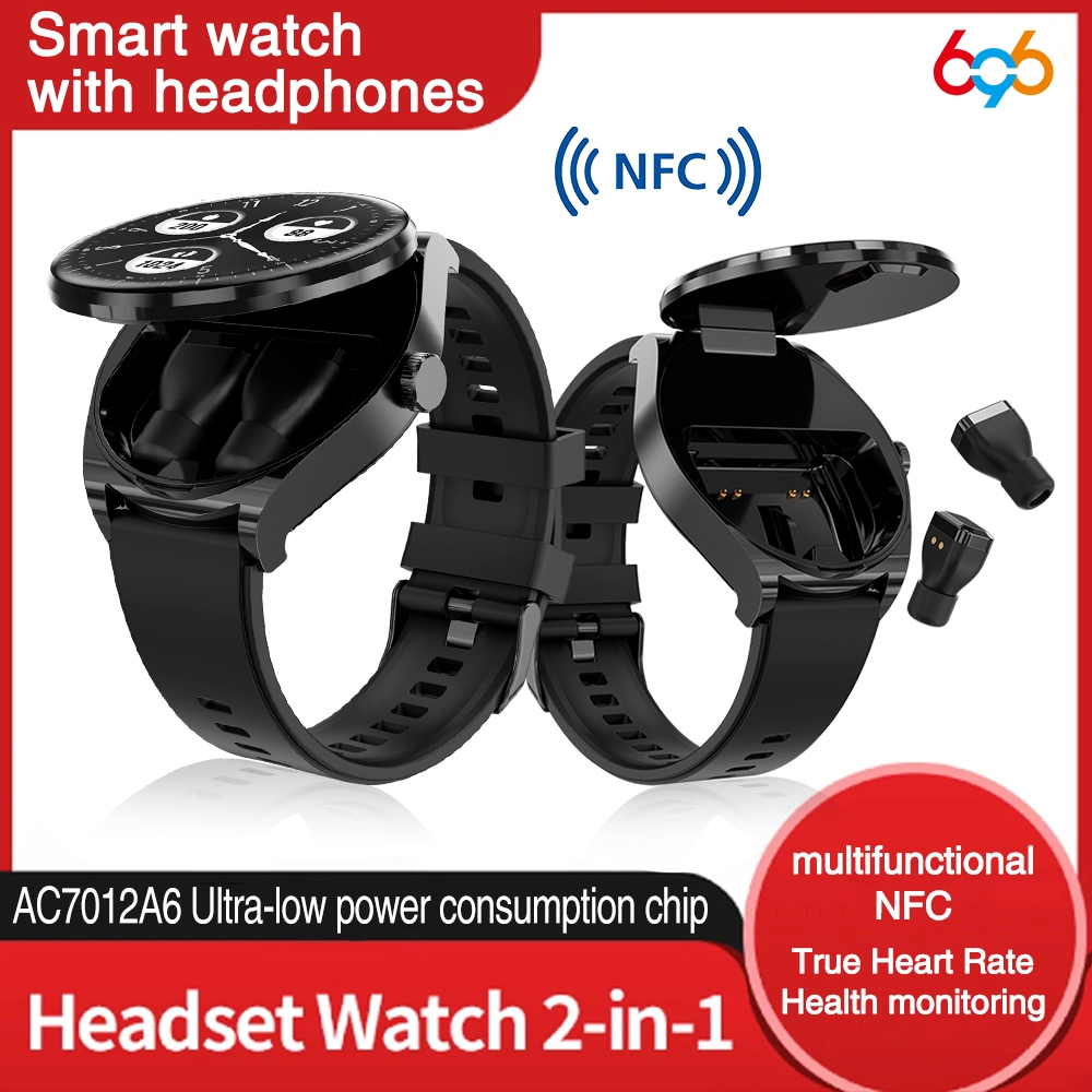 ใหม่ 2 In 1 สมาร์ทวอทช์ ไร้สาย บลูทูธ ตัดเสียงรบกวน ENC TWS NFC N15 S9 2024