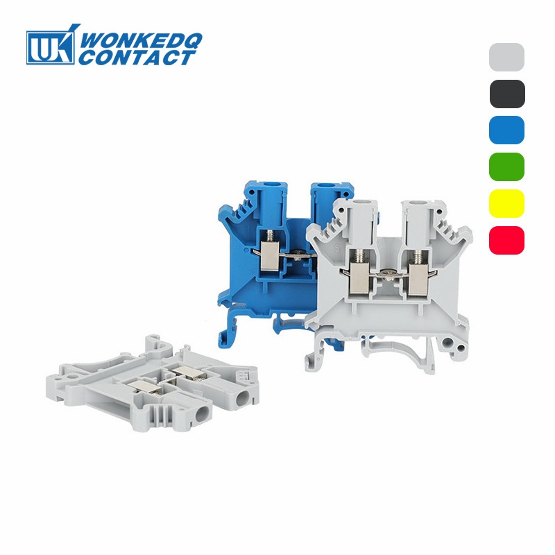 10 ชิ้น UK3N Terminal Block Din Rail ติดตั้ง UK 3N Universal สายไฟสกรู 0.5-2.5mm2 สาย
