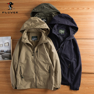 เสื้อแจ็กเก็ตกีฬา มีฮู้ด กันน้ํา กันลม ถอดออกได้ ระบายอากาศไ…