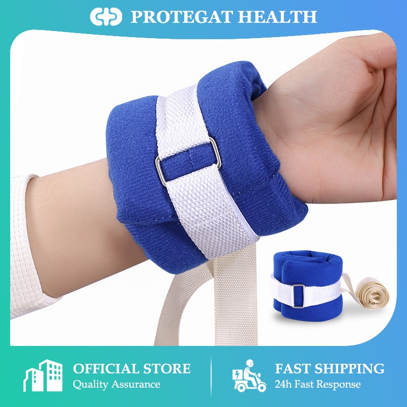 PROTEGAT อุปกรณ์พยุงข้อมือผู้สูงอายุ ผู้ป่วยเตียงข้อมือมัดข้อมือรัดข้อมือผู้สูงอายุป้องกันการขีดข่วนสายรัดทางการแพทย์ สายรัดสำหรับคนล้มป่วย