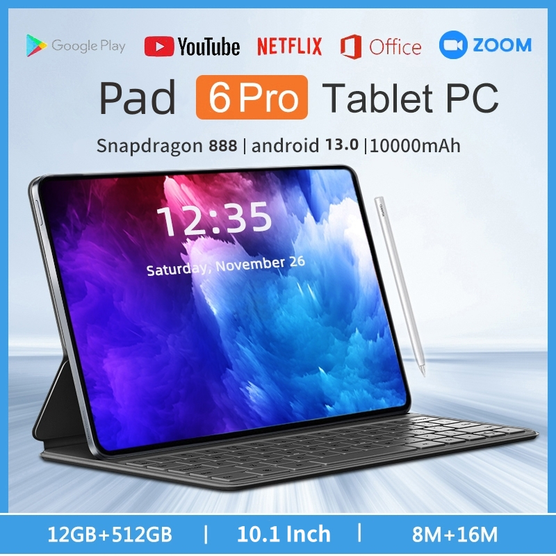 【รับประกัน 3 ปี】แท็บเล็ต Android Pad 6 Pro 12GB+512GB Snapdragon 888 แท็บเล็ต PC 5G ซิมการ์ดคู่ หรือ