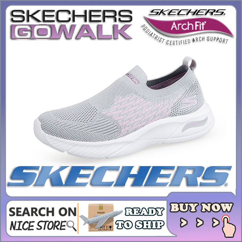 [รองเท้าผ้าใบผู้หญิง] Skechers_ Go-walk รองเท้าผ้าใบ สลิปออน กีฬา รองเท้าส้นแบน Kasut Sukan Wanita Walking Running Girl ENWI