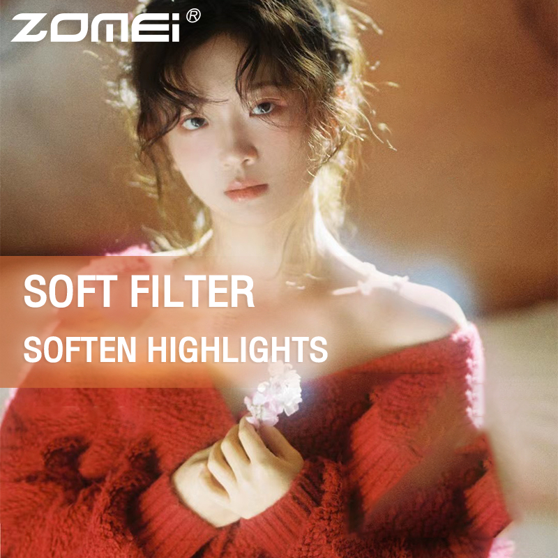 【การแพร่กระจายสีดำ】ZOMEI Black diffusion filter lens เพิ่มความนุ่มนวลของไฮไลท์และลดความคมชัด Soft Filter filter camera filters accessories cpl lens filter nd filter