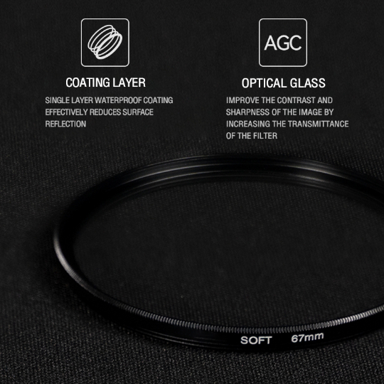 【การแพร่กระจายสีดำ】ZOMEI Black diffusion filter lens เพิ่มความนุ่มนวลของไฮไลท์และลดความคมชัด Soft Filter filter camera filters accessories cpl lens filter nd filter