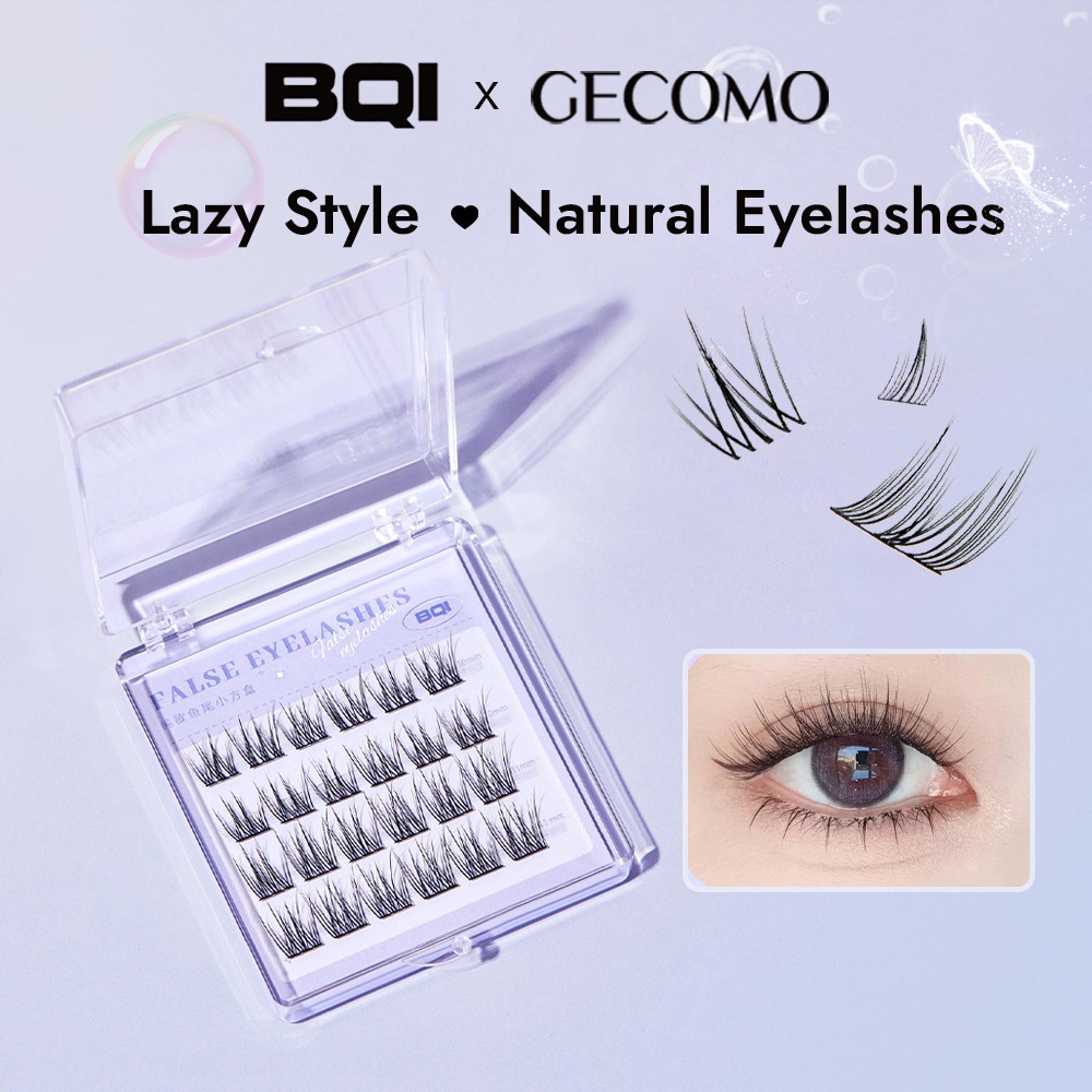 Gecomo ขนตาปลอม ทรงหางปลา ทรงสี่เหลี่ยม ขนาดเล็ก เป็นธรรมชาติ สไตล์แฟรี่