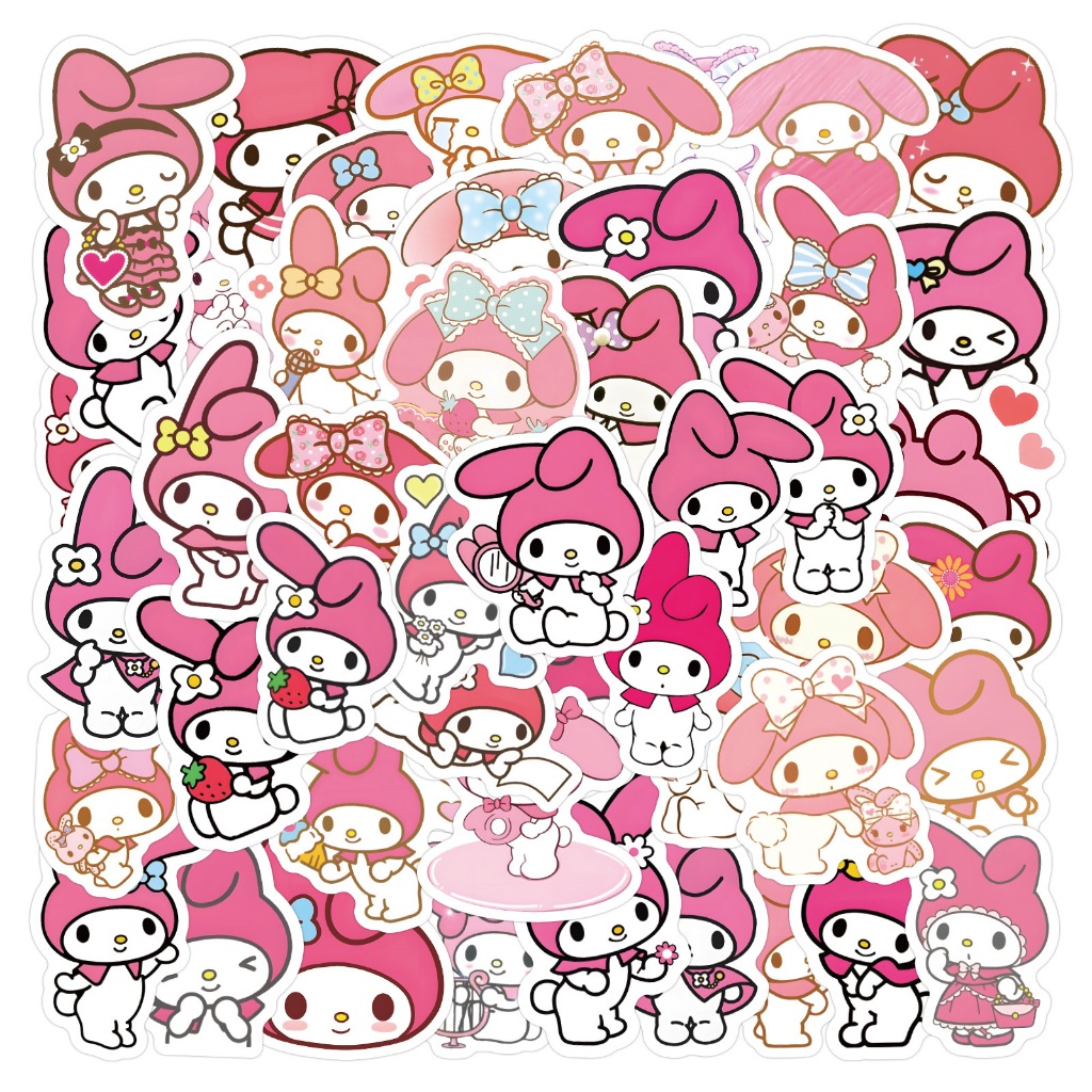 สติกเกอร์ PVC กันน้ํา ลายการ์ตูนมายเมโลดี้ น่ารัก 60 ชิ้น