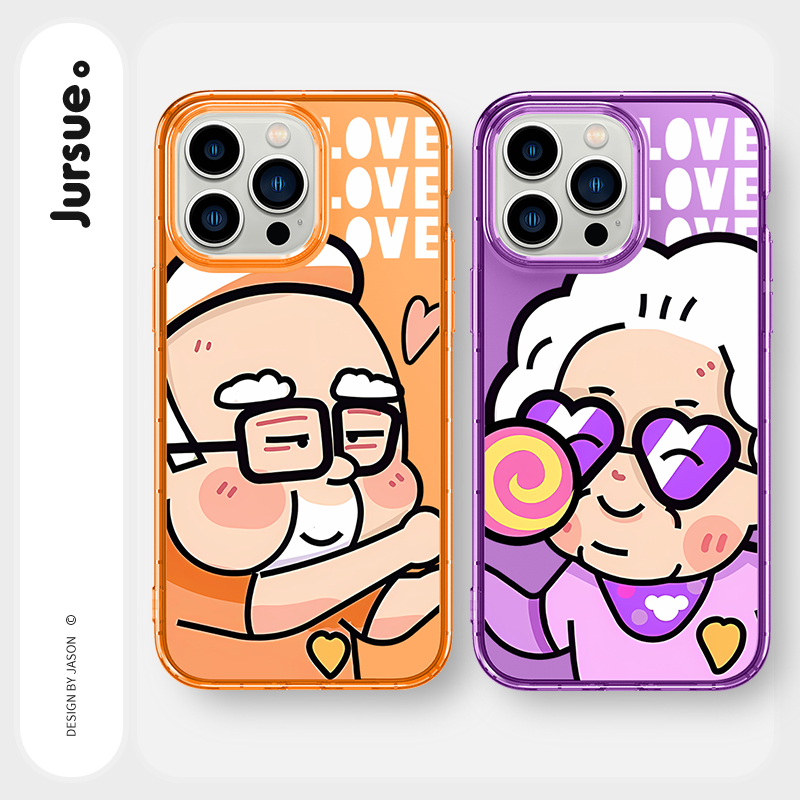 JURSUE เคสคู่ เคสไอโฟน คู่รัก กันกระแทกซิลิโคนนุ่มใสน่ารักตลก เคสโทรศัพท์ Compatible for iPhone 16 15 14 13 12 11 Pro Max SE 2020 X XR XS 8 7 Plus พลัส Y4511
