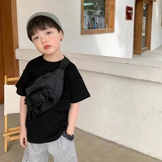 เสื้อยืดเด็กแขนสั้นสีพื้น 6 สี ผ้าคุณภาพดี เนื้อนิ่ม ใส่ได้ทุกวัน