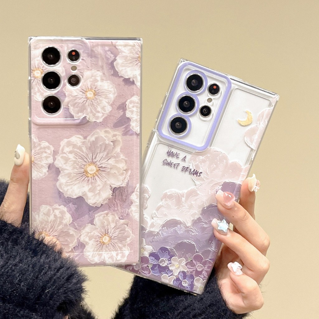 สดๆหน่อย ภาพวาดสีน้ำมัน ดอกไม้ เคส Samsung Galaxy S25 Ultra S24FE S24 Ultra S23FE S22 S23 Ultra S21FE S10 Lite S20 S21 S22 S24 S25 Plus + S21 Ultra Note20 Ultra Note10 Plus Note10Lite A16 A06 A25 A05S A05 A34 A24 A23 A15 A14 A13 A55 A54 A53 A52 นุ่ม Case