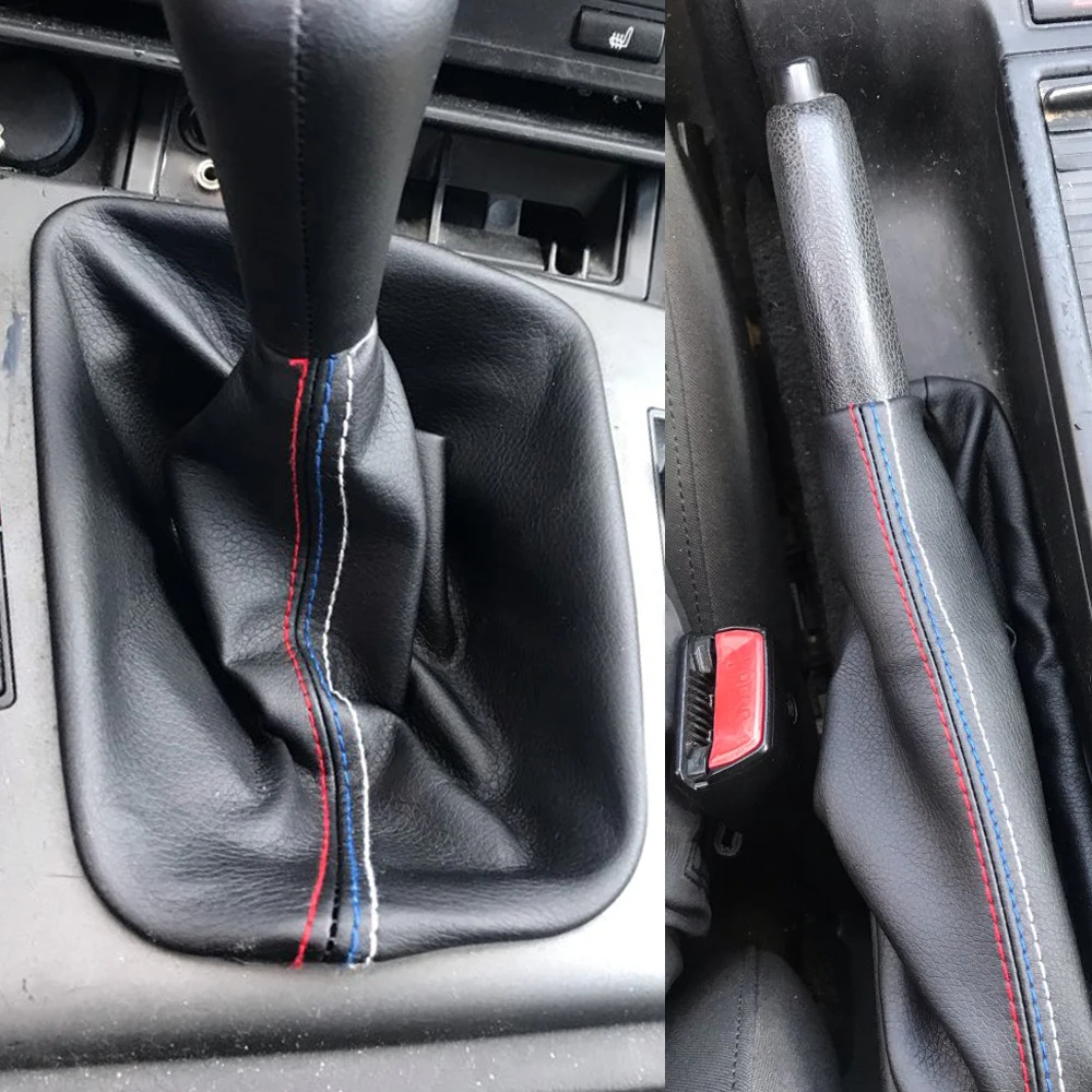ปลอกหุ้มคันเกียร์รถยนต์ และฝาครอบป้องกันเบรกมือ สําหรับ BMW E46 3 Series E36 M3 (1991-1998)