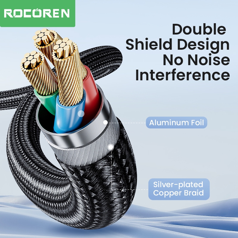 <Rocoren> สายเคเบิล RCA แจ็ค 3.5 เป็น 2 RCA ตัวผู้ สําหรับเครื่องขยายเสียงสเตอริโอ HiFi โฮมเธียเตอร์