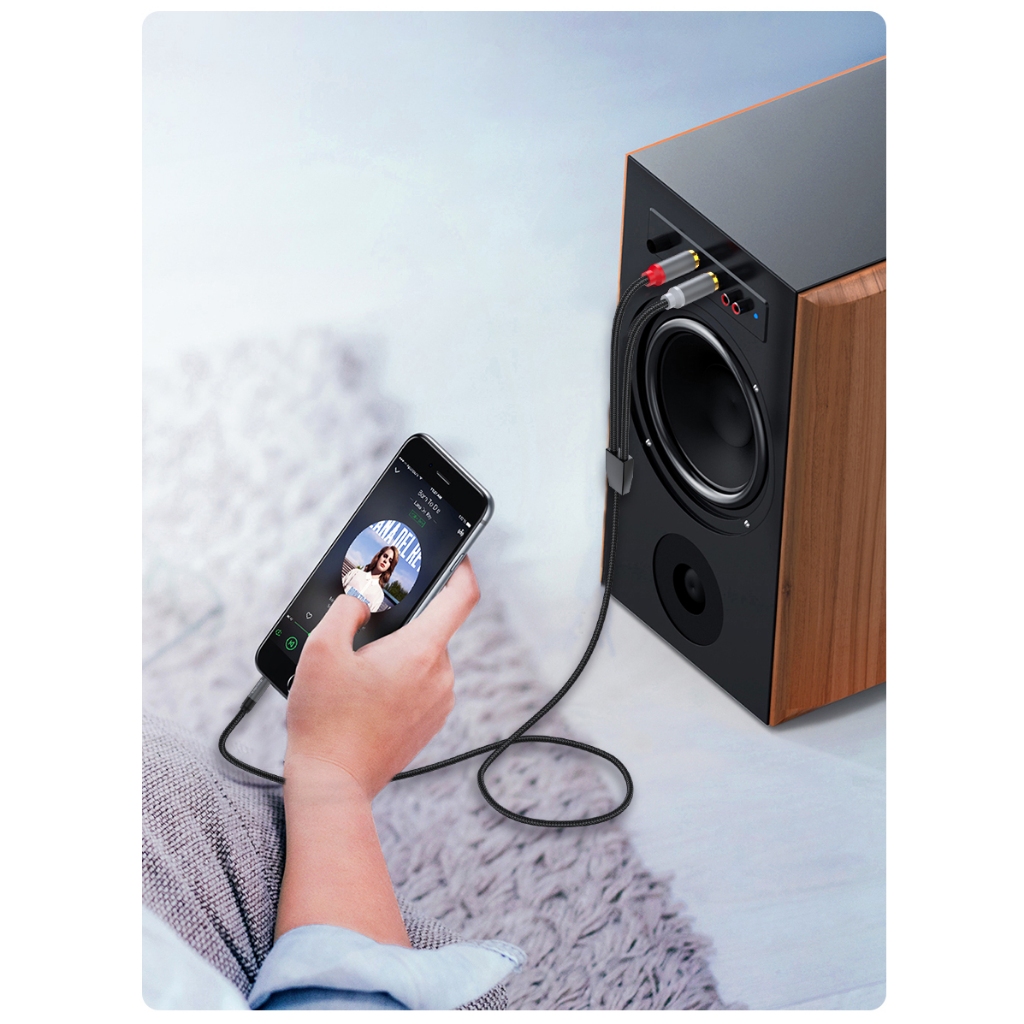 <Rocoren> สายเคเบิล RCA แจ็ค 3.5 เป็น 2 RCA ตัวผู้ สําหรับเครื่องขยายเสียงสเตอริโอ HiFi โฮมเธียเตอร์
