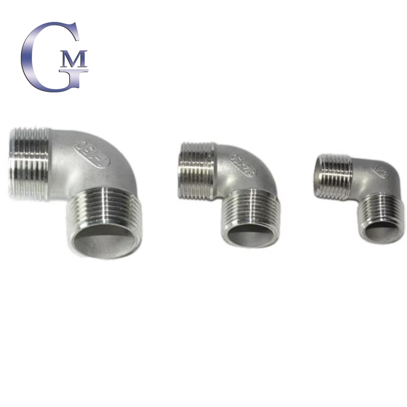 Bsp อะแดปเตอร์ข้อต่อท่อสเตนเลส 304 90 องศา