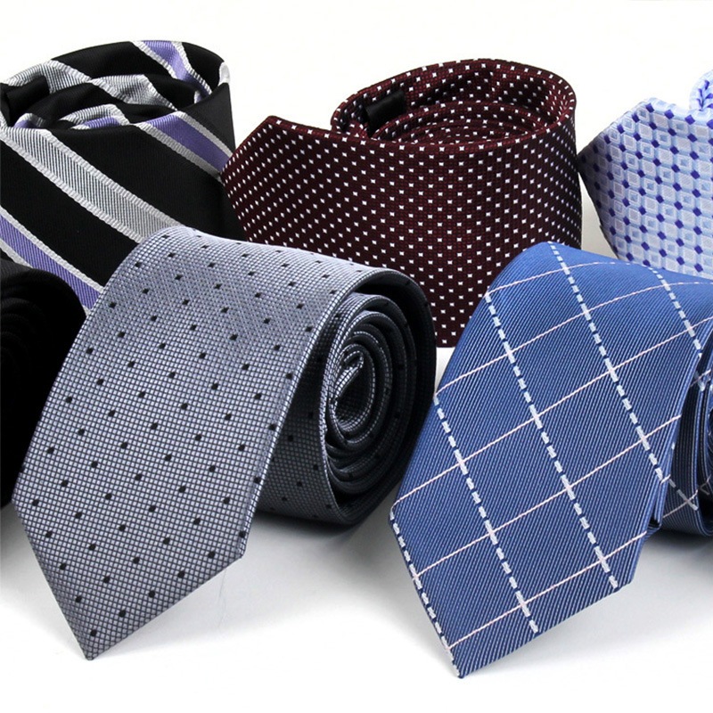 แฟชั่น 7 ซม.Mens Tie ลายสก๊อตตรวจสอบ Polka Dot คอ Ties สําหรับเนคไทธุรกิจ Neckwear Mens งานแต่งงาน Skinny Tie