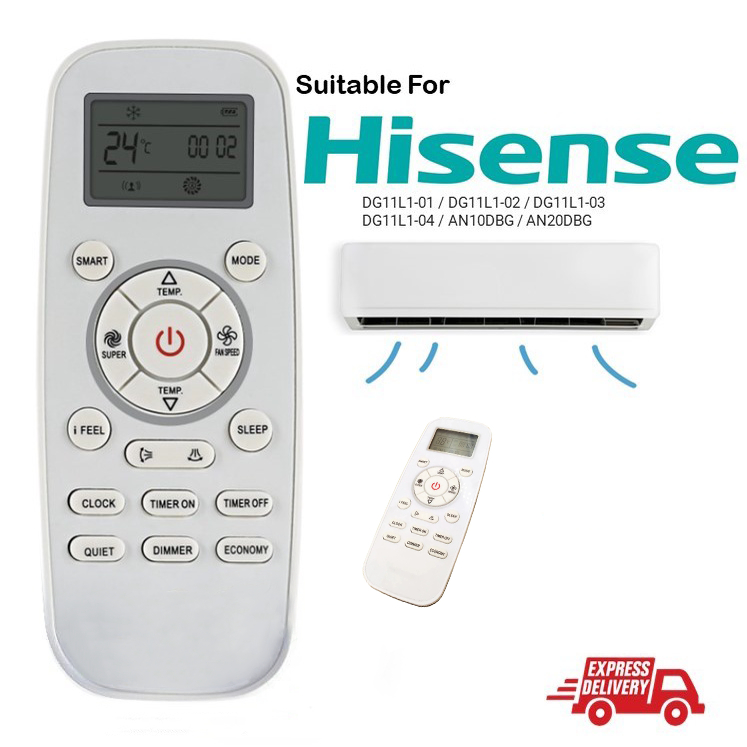 remote รีโมทแอร์ FOR hisense DG11L1-01 DG11L1-02 DG11L1-03 DG11L1-04 AN10DBG