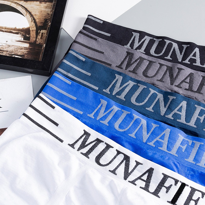 Munafie กางเกงชั้นใน ผ้าฝ้ายแท้ ทรงสามเหลี่ยม แบบยืดหยุ่น สําหรับผู้ชาย