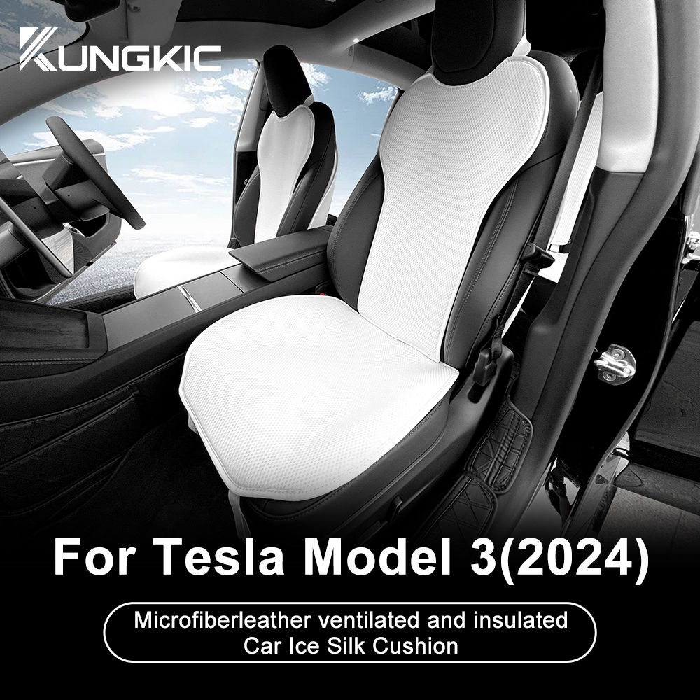 ( พร ้ อม 🚚 StockFor Tesla Model3 Highland 2024 เบาะรองนั ่ งรถยนต ์ เบาะเย ็ นผ ้ าไหมน ้ ําแข ็ งเบาะรองนั ่ งอุปกรณ ์ เสริมสี ่ ฤดูกาล