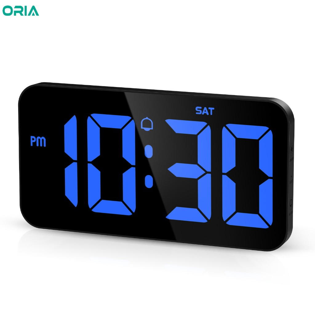 Oria นาฬิกาดิจิทัลติดผนัง ขนาดใหญ่ 10.8 นิ้ว พร้อมเวลา วันที่ DST และโหมดกลางคืน สําหรับบ้าน สํานักงาน