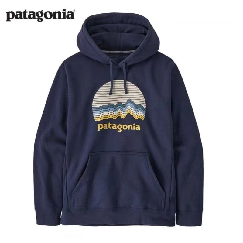 เสื้อโค้ทกันหนาว มีฮู้ด พิมพ์ลายโลโก้ Patagonia Patagonia แฟชั่นฤดูใบไม้ร่วง และฤดูหนาว สําหรับผู้ชาย