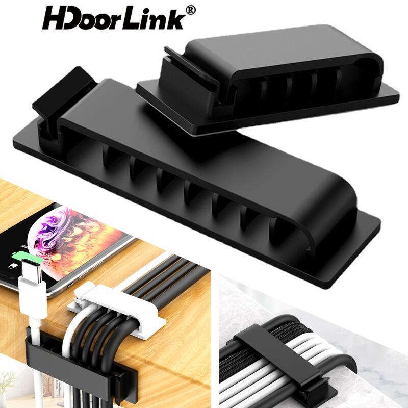 Hdoorlink คลิปจัดเก็บสายเคเบิล มีกาวในตัว ที่ม้วนเก็บสายไฟ ที่ชาร์จ USB สําหรับเมาส์ คีย์บอร์ด ตัวป้องกันรถยนต์