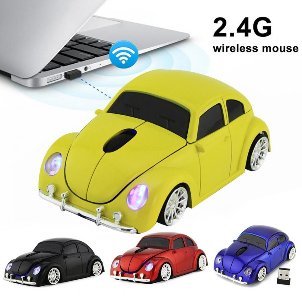 เมาส์ออปติคอลเล่นเกม ไร้สาย รูปรถยนต์ 2.4Ghz รับสัญญาณ Usb 3D สําหรับคอมพิวเตอร์ แล็ปท็อป รองรับ PC โน้ตบุ๊ก