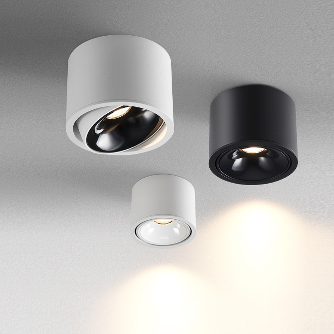 โคมไฟสปอตไลท์ LED ทรงกลม บางพิเศษ ปรับมุมได้ ป้องกันแสงสะท้อน ไม่มีรูพรุน สําหรับบ้าน โรงแรม ห้องโถง ออกแบบสปอตไลท์