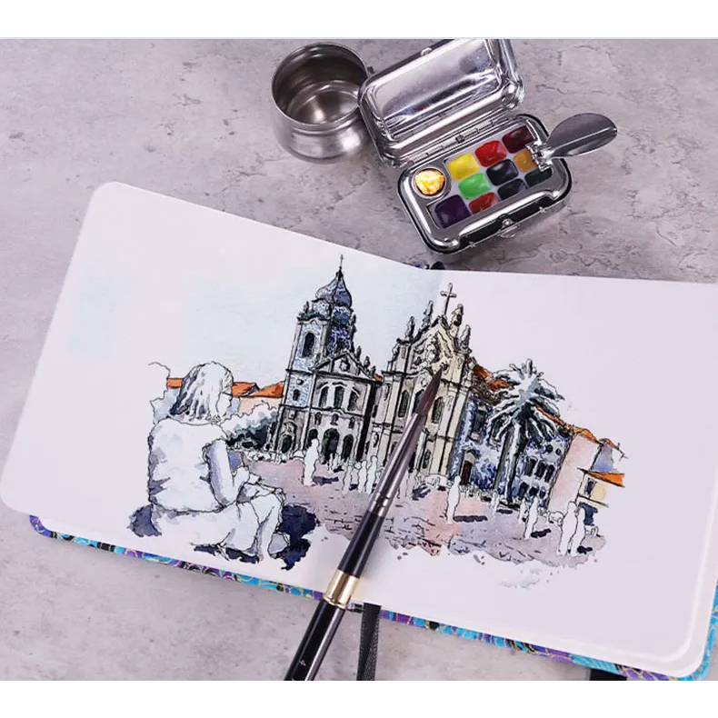 แบบพกพา Mini Empty 10/16 ตารางสีน้ำกล่องสีน้ำ Palette Travel ภาพวาด Sketch Moisturizing กล่องสีกล่องอุปกรณ์ศิลปะ - รูปที่ 6