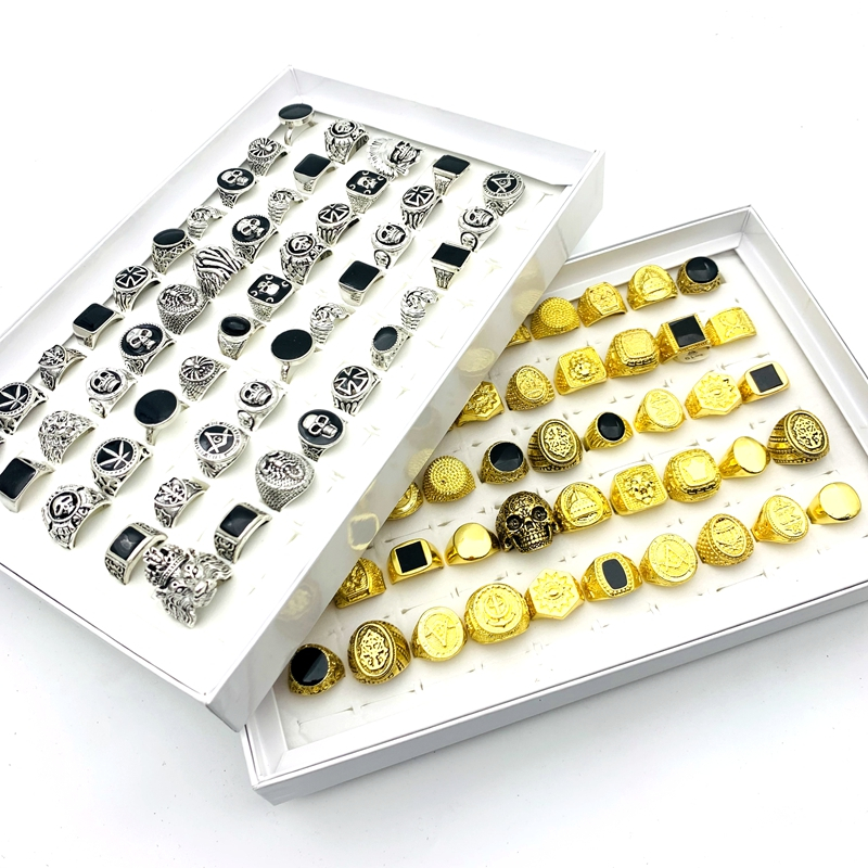 20ชิ้นโกธิคพังก์แหวนสําหรับผู้ชายกะโหลกสีดําเคลือบแฟชั่นเครื่องประดับพรรคของขวัญ