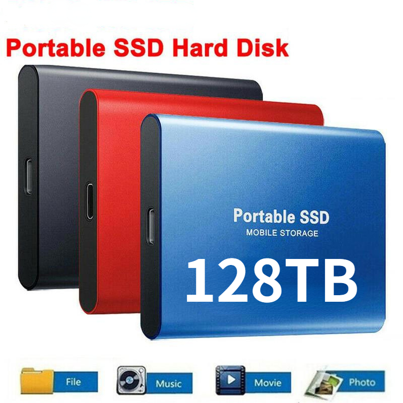โซลิดสเตทไดรฟ์ SSD 1TB 8TB 30T 60TB 128T USB 3.1Type-C ความเร็วสูง แบบพกพา