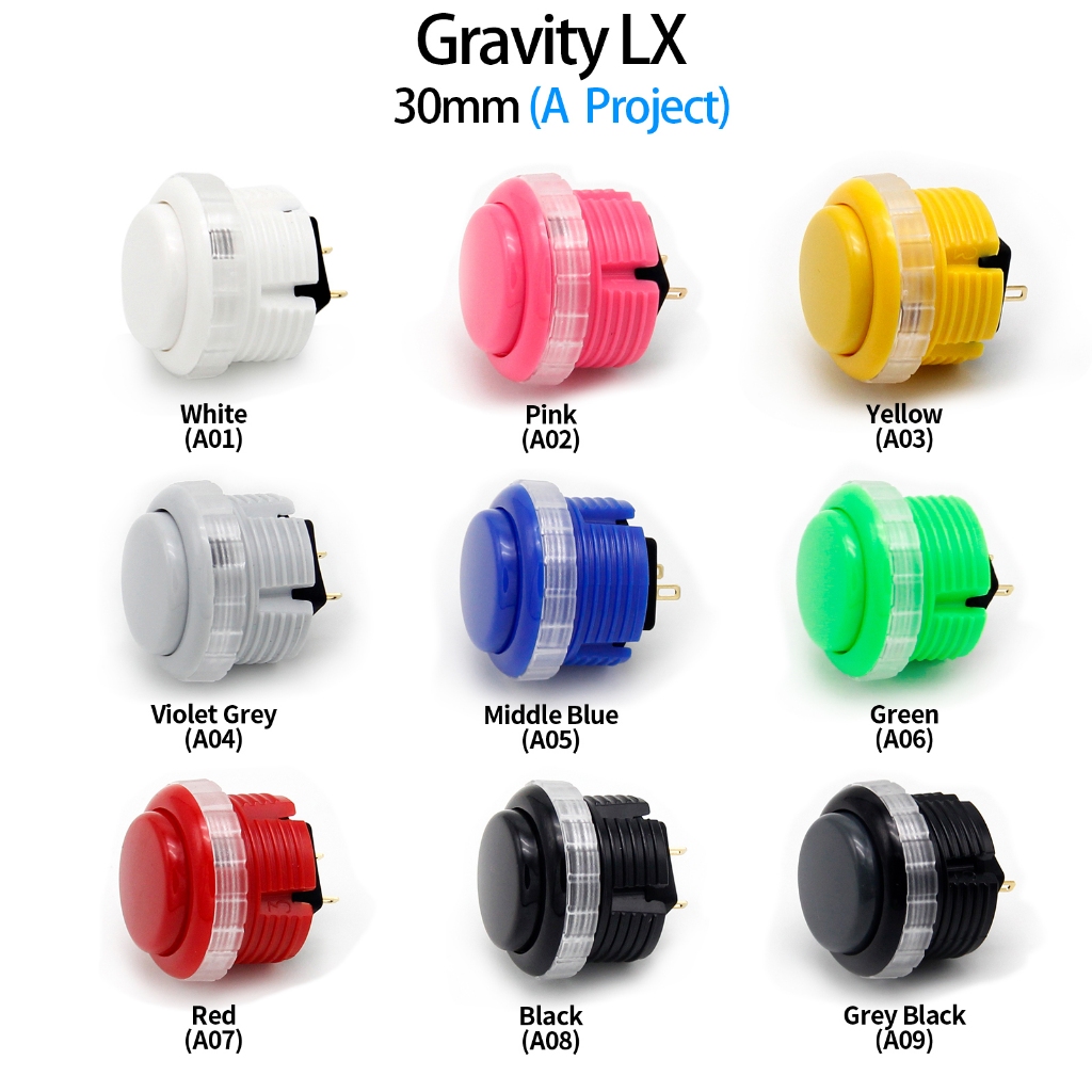 Qanba Gravity LX Arcade ปุ่ม 30 มม.สวิตช์ปุ่มกดแบบกลไก 8 ชิ้นในกล่อง