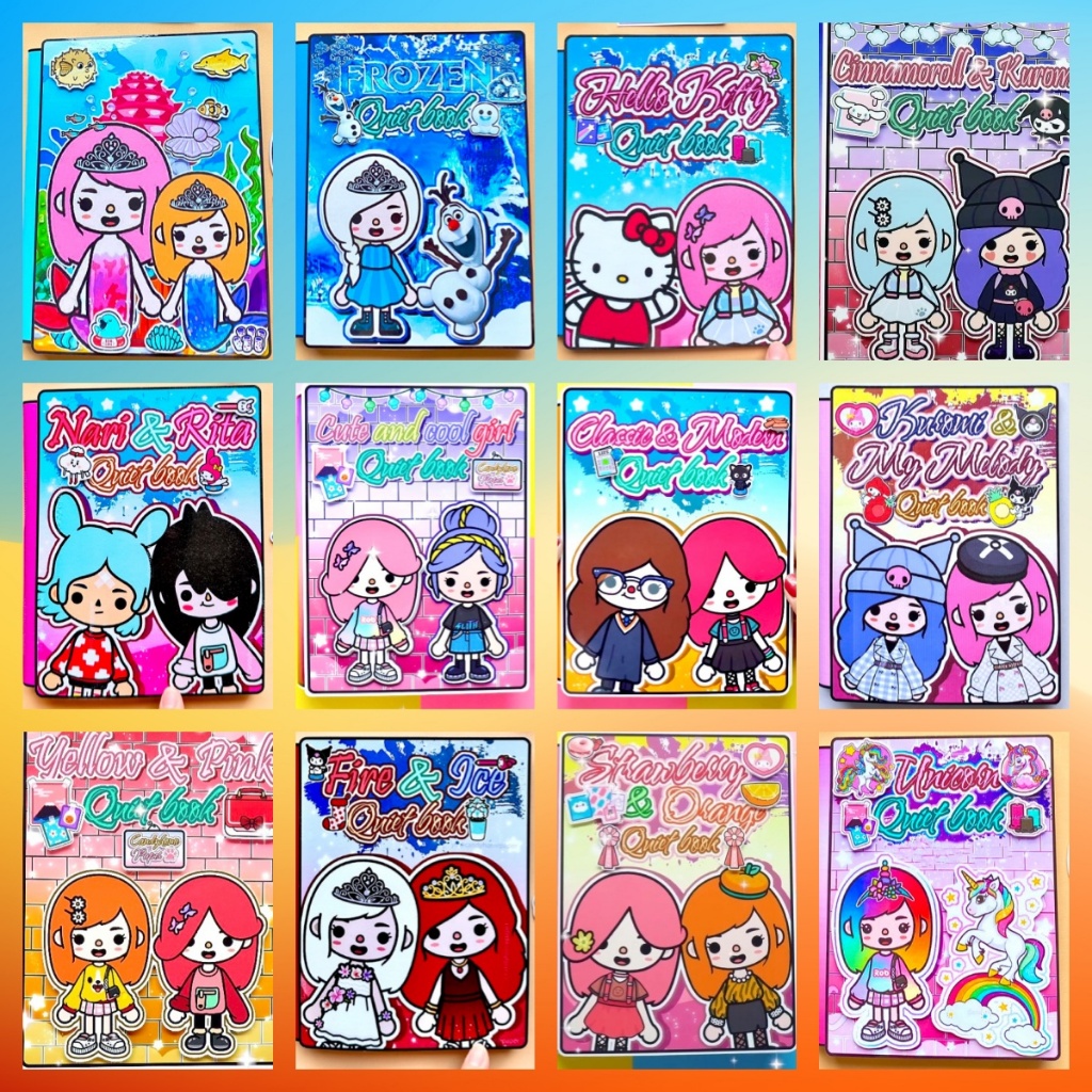 ชุดหนังสือกระดาษ บ้านตุ๊กตา Toca Boca แบบเงียบ DIY บ้านของเล่น บ้านตุ๊กตา คุโรมิ diy เด็ก หนังสือแฮนด์เมด kuromi ของเล่นเพื่อการศึกษา สําหรับเด็ก toca boca กระดาษ diy เด็ก ของเล่นเสริมการเรียนรู้ สําหรับเด็ก กึ่งสําเร็จรูป แต่งตัวเกม
