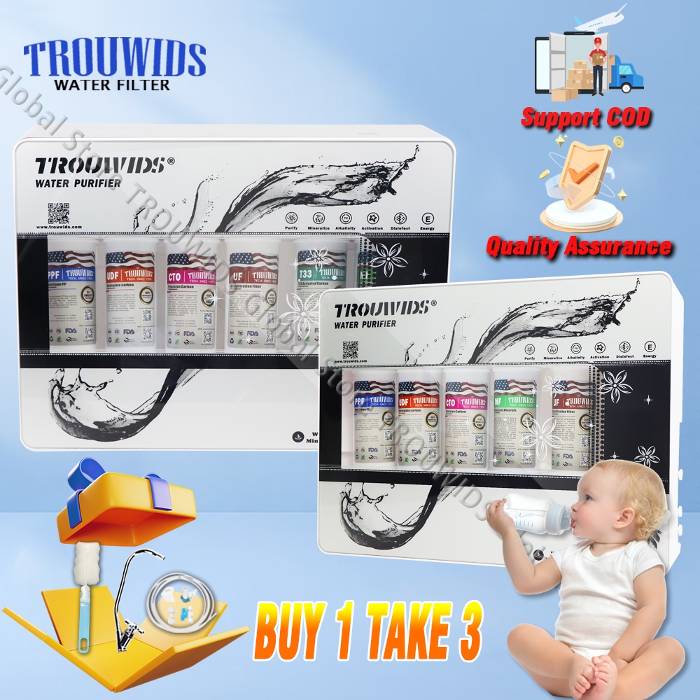 TROUWIDS เครื่องกรองน้ำ 6 ขั้นตอนเครื่องกรองน้ำก๊อกน้ำ