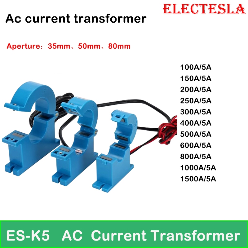 AC Current Transformer ทองแดงบริสุทธิ์ลวด Coil 50 มม.Transducer 250A/5A 500A/5A CT Transformer