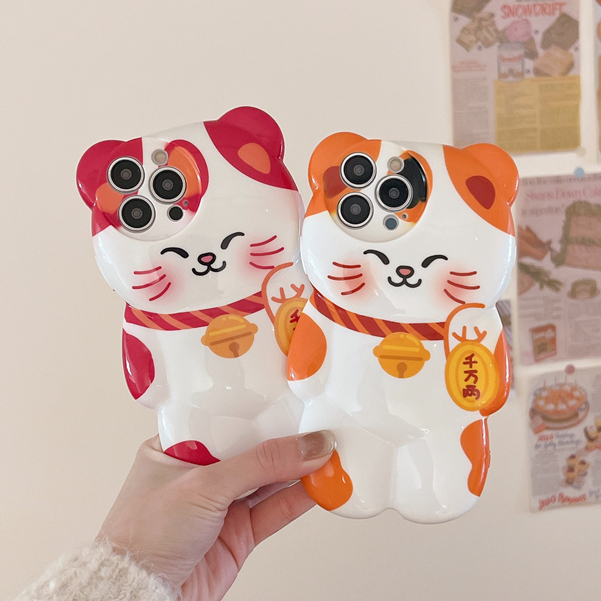 สําหรับiphone Case 16 15 Pro Max 14 Pro Max 13 Pro Max 11 12 Pro Max XS Max TPU Soft ShellหมีLucky Cat