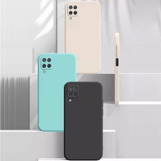 สําหรับ Samsung A12 A22 4G A04 A03 A02 Square กันชน Soft TPU กรณีมือสายรัดข้อมือ Lanyard