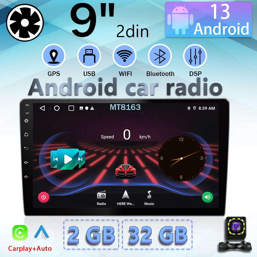 วิทยุรถยนต์ Android 2 Din หน้าจอ ips 7 นิ้ว 9 นิ้ว 10.1 นิ้ว หน่วยความจํา 2+32GB GPS สําหรับรถยนต์ทุกรุ่น