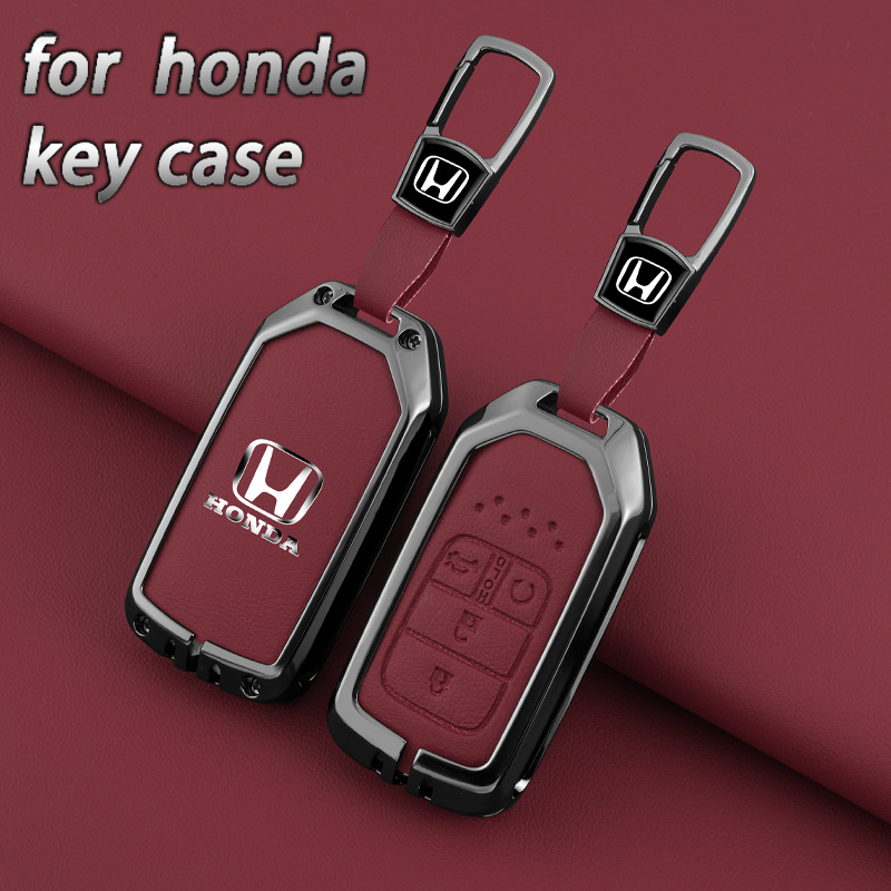 ปลอกกุญแจรถยนต์ แบบหนัง โลหะ อุปกรณ์เสริม สําหรับ Honda City Civic BRV HRV CRV Civic WRV Pilot CR-Z Fit ACCORD Odyssey ของแต่งรถยนต์ พวงกุญแจ