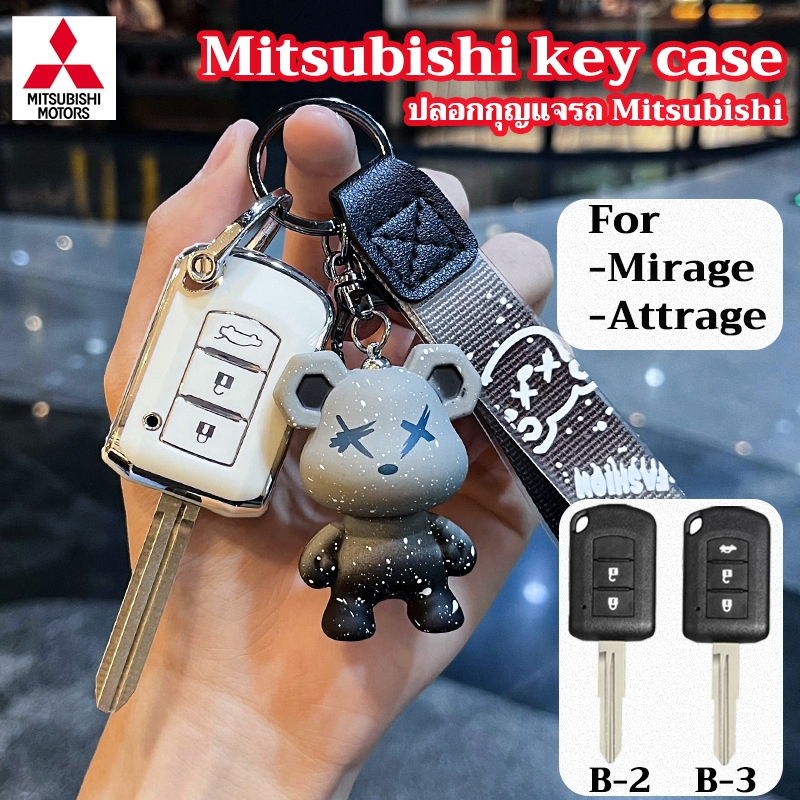 เคสกุญแจรีโมทรถยนต์ tpu 2 3 ปุ่ม สําหรับ Mitsubishi Attrage Mirage Triton xpander Pajero