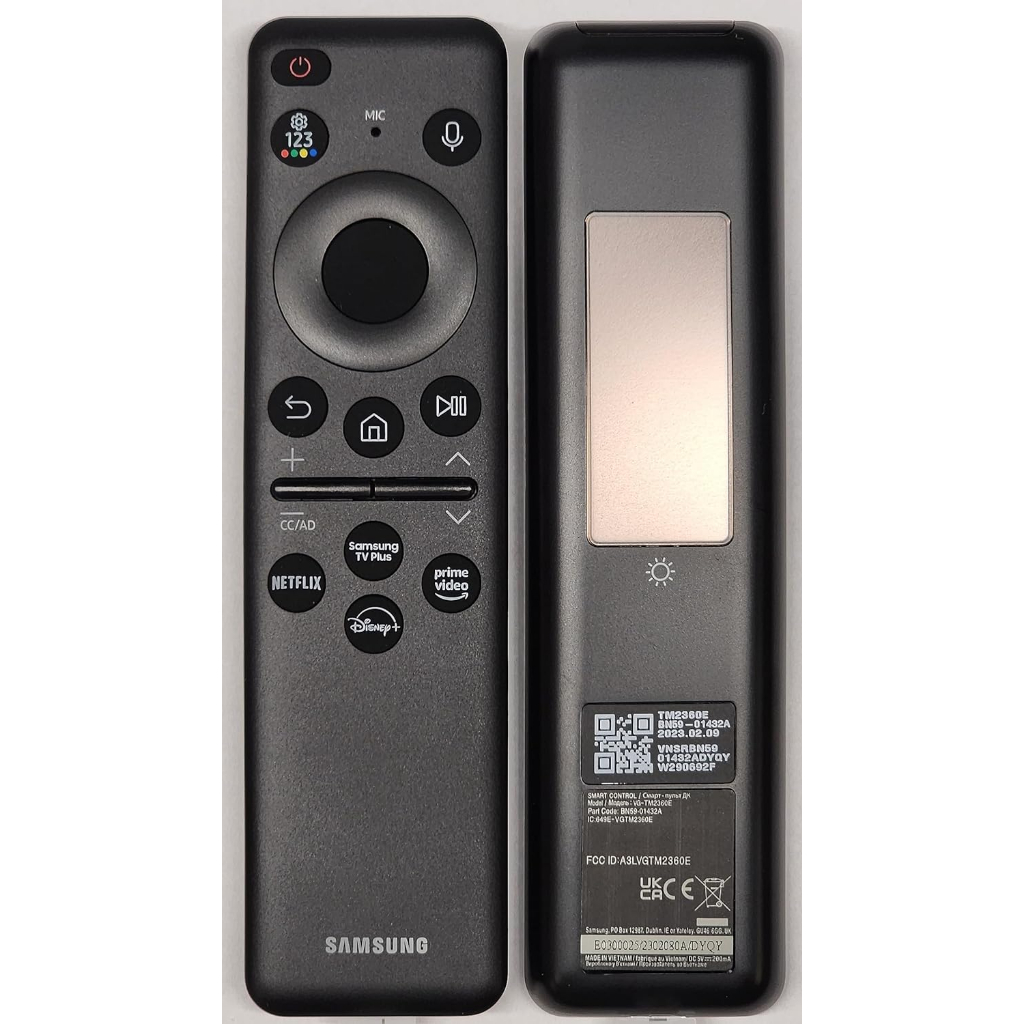 รีโมทใหม่ Samsung BN5901432A พร้อมเสียง รีโมทสมาร์ททีวี สําหรับรุ่นปี 2023 ชาร์จพลังงานแสงอาทิตย์ ราคา ถูกที่สุด ดีลบีเคเค