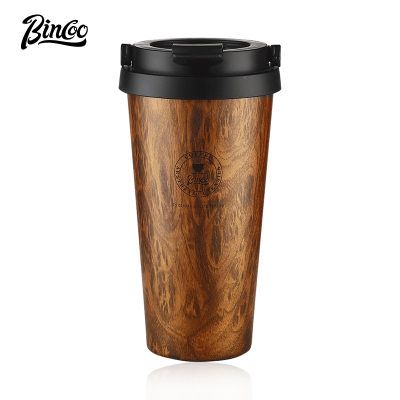 Bincoo แก้วกาแฟเซรามิค เก็บความร้อน แบบพกพา ขนาดใหญ่ 500 มล.
